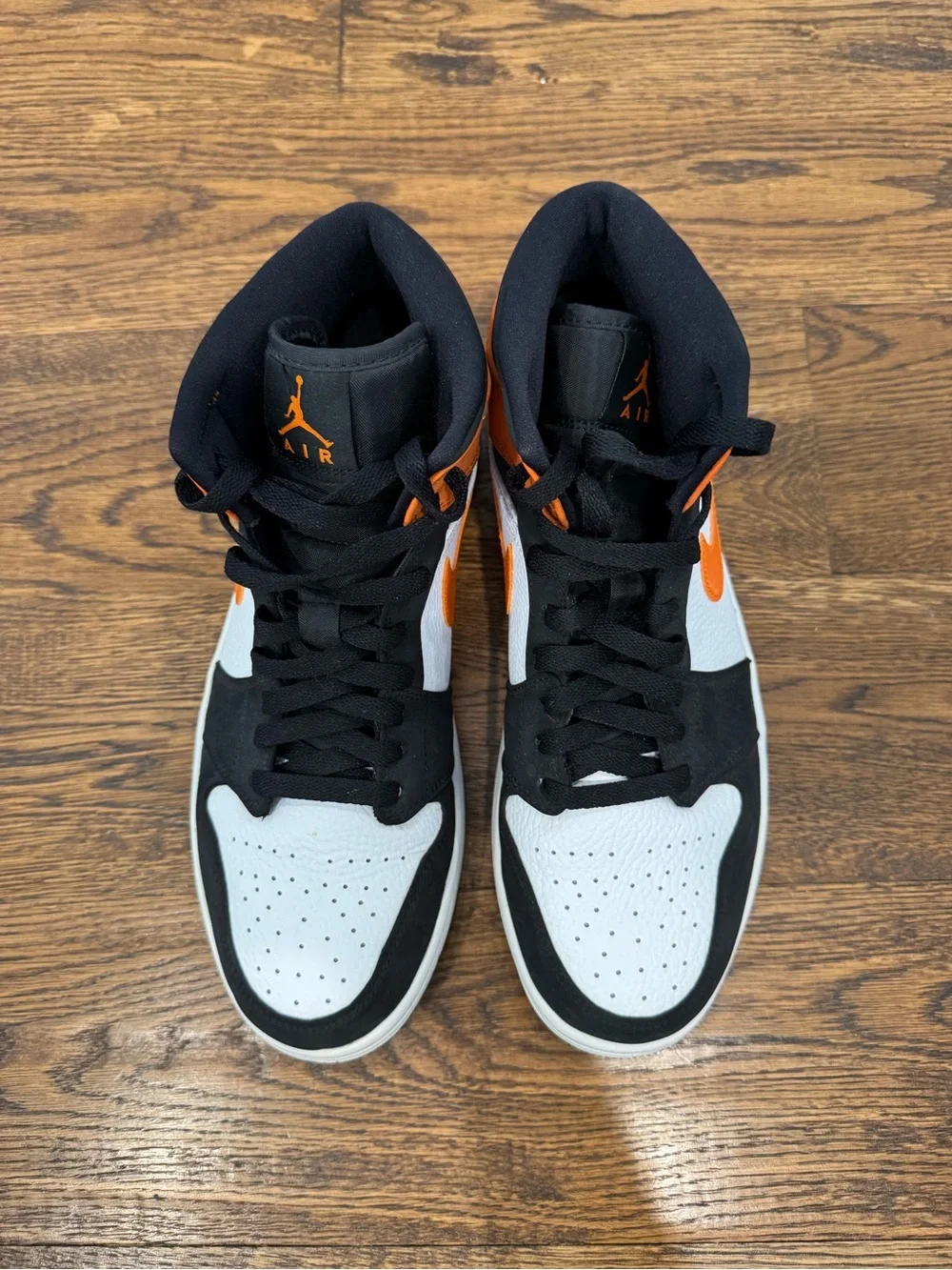 Air Jordan 1 Mid Shattered Backboard Orange Black White Men’s 10.5